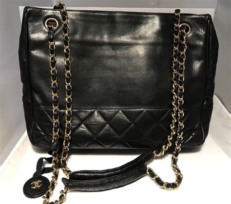 chanel chain shoulder tote bag|Chanel vintage chain shoulder bag.